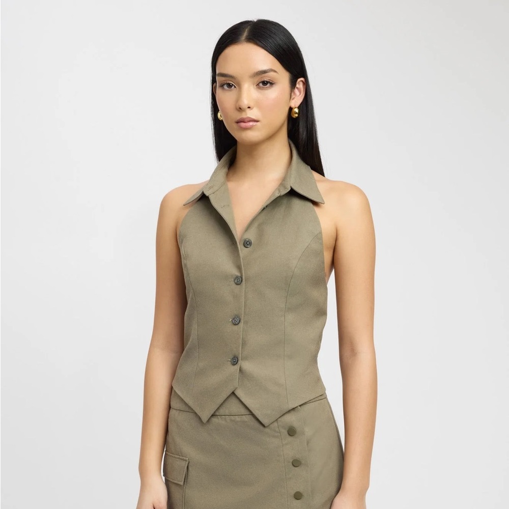 Kookai Olive Green Halter Top